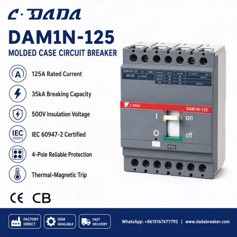Pagtiyak ng Integridad ng Sub-Distribution: Ang C·DADA DAM1N-125 MCCB Solution