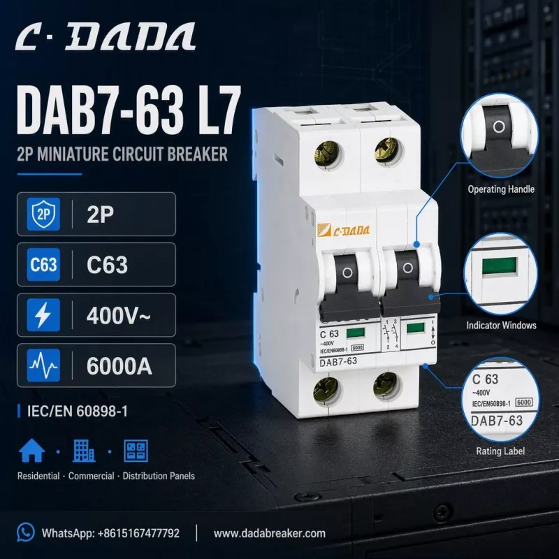 DAB7-63 L7 2P MCB - Malinaw, Compact na Proteksyon para sa Mga Panel ng Pamamahagi